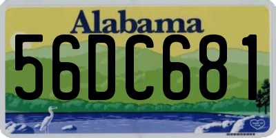 AL license plate 56DC681