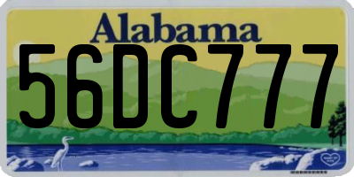 AL license plate 56DC777