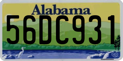 AL license plate 56DC931