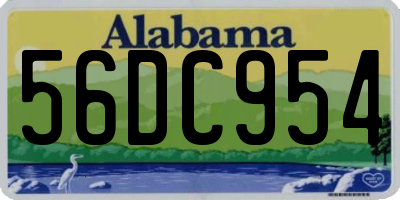 AL license plate 56DC954