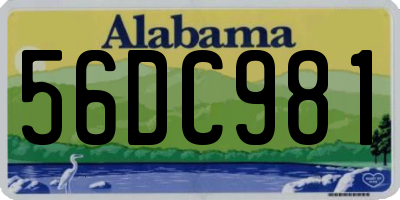 AL license plate 56DC981