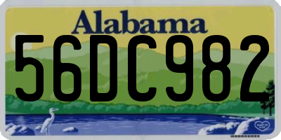 AL license plate 56DC982