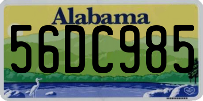 AL license plate 56DC985