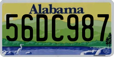 AL license plate 56DC987
