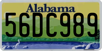 AL license plate 56DC989