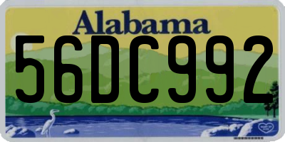 AL license plate 56DC992