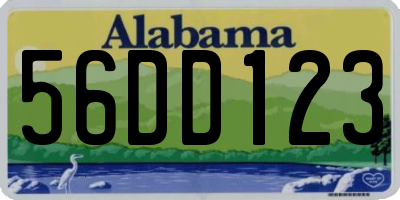 AL license plate 56DD123