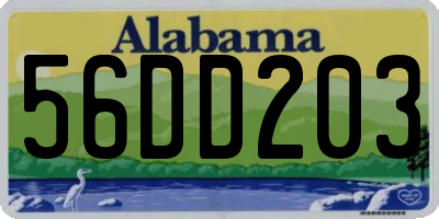 AL license plate 56DD203
