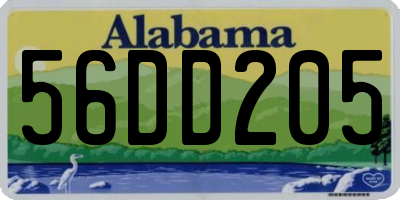 AL license plate 56DD205