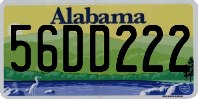 AL license plate 56DD222