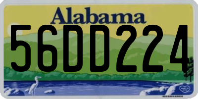 AL license plate 56DD224