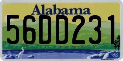 AL license plate 56DD231