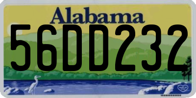 AL license plate 56DD232