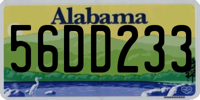 AL license plate 56DD233