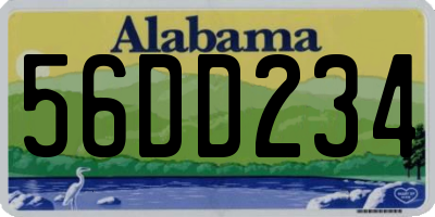 AL license plate 56DD234