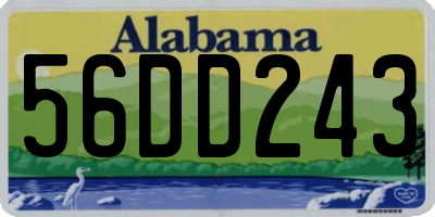 AL license plate 56DD243