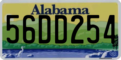 AL license plate 56DD254