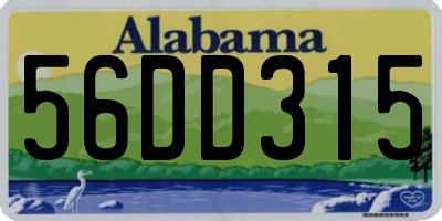 AL license plate 56DD315