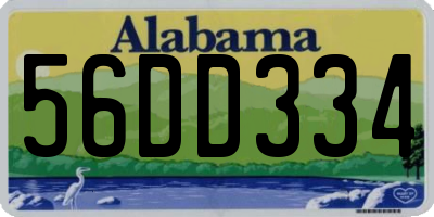 AL license plate 56DD334
