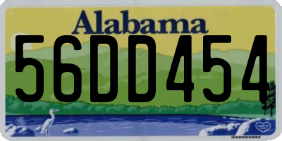 AL license plate 56DD454