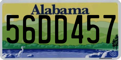 AL license plate 56DD457