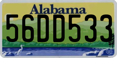 AL license plate 56DD533
