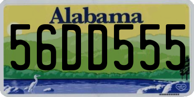 AL license plate 56DD555