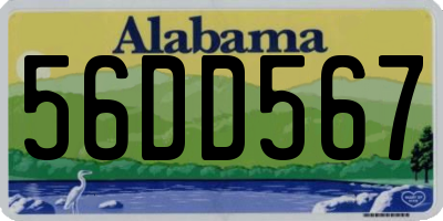 AL license plate 56DD567