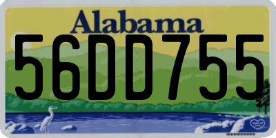 AL license plate 56DD755