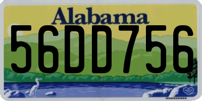 AL license plate 56DD756
