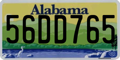 AL license plate 56DD765