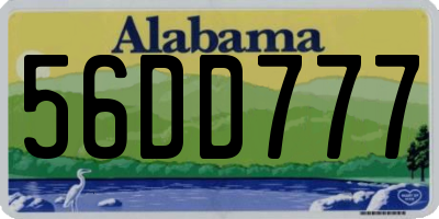AL license plate 56DD777