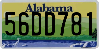 AL license plate 56DD781