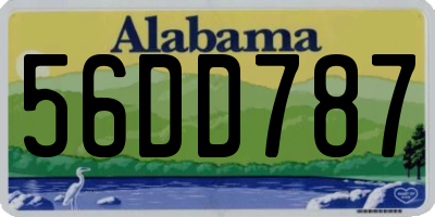 AL license plate 56DD787