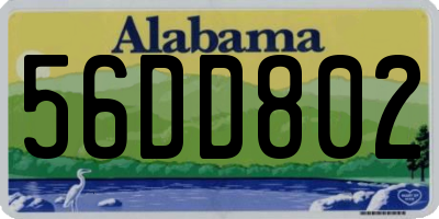 AL license plate 56DD802