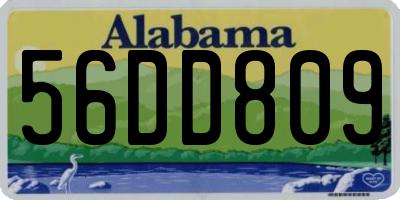 AL license plate 56DD809