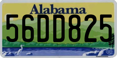 AL license plate 56DD825