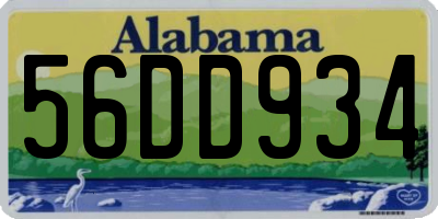 AL license plate 56DD934