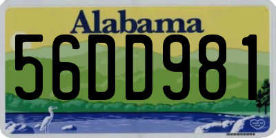 AL license plate 56DD981