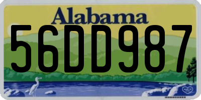 AL license plate 56DD987