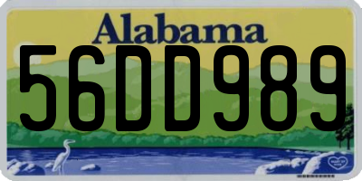 AL license plate 56DD989