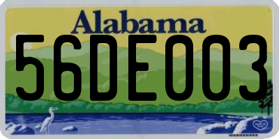 AL license plate 56DE003