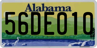 AL license plate 56DE010