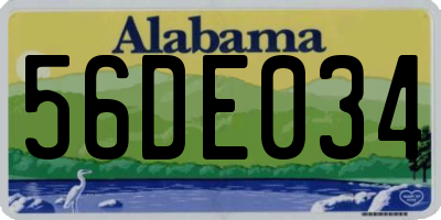 AL license plate 56DE034