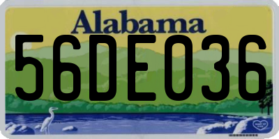 AL license plate 56DE036