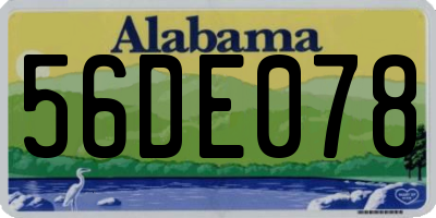 AL license plate 56DE078