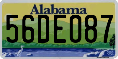 AL license plate 56DE087