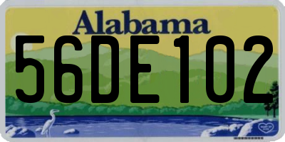 AL license plate 56DE102