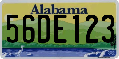 AL license plate 56DE123