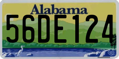 AL license plate 56DE124